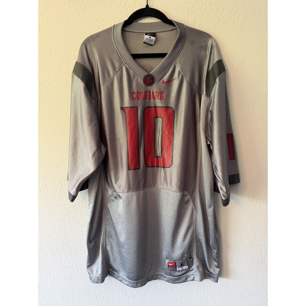 Washington State Cougars Football Jersey Nike Team Large Y2K Silver Gray #10